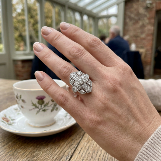 Lab-Grown Diamond Vintage Ring | 1ct | Hallmarked Gold & Platinum