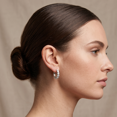 1.2 Carat D-E/VS Lab Grown Diamond Hoops Earring 9k White Gold Ready To Ship