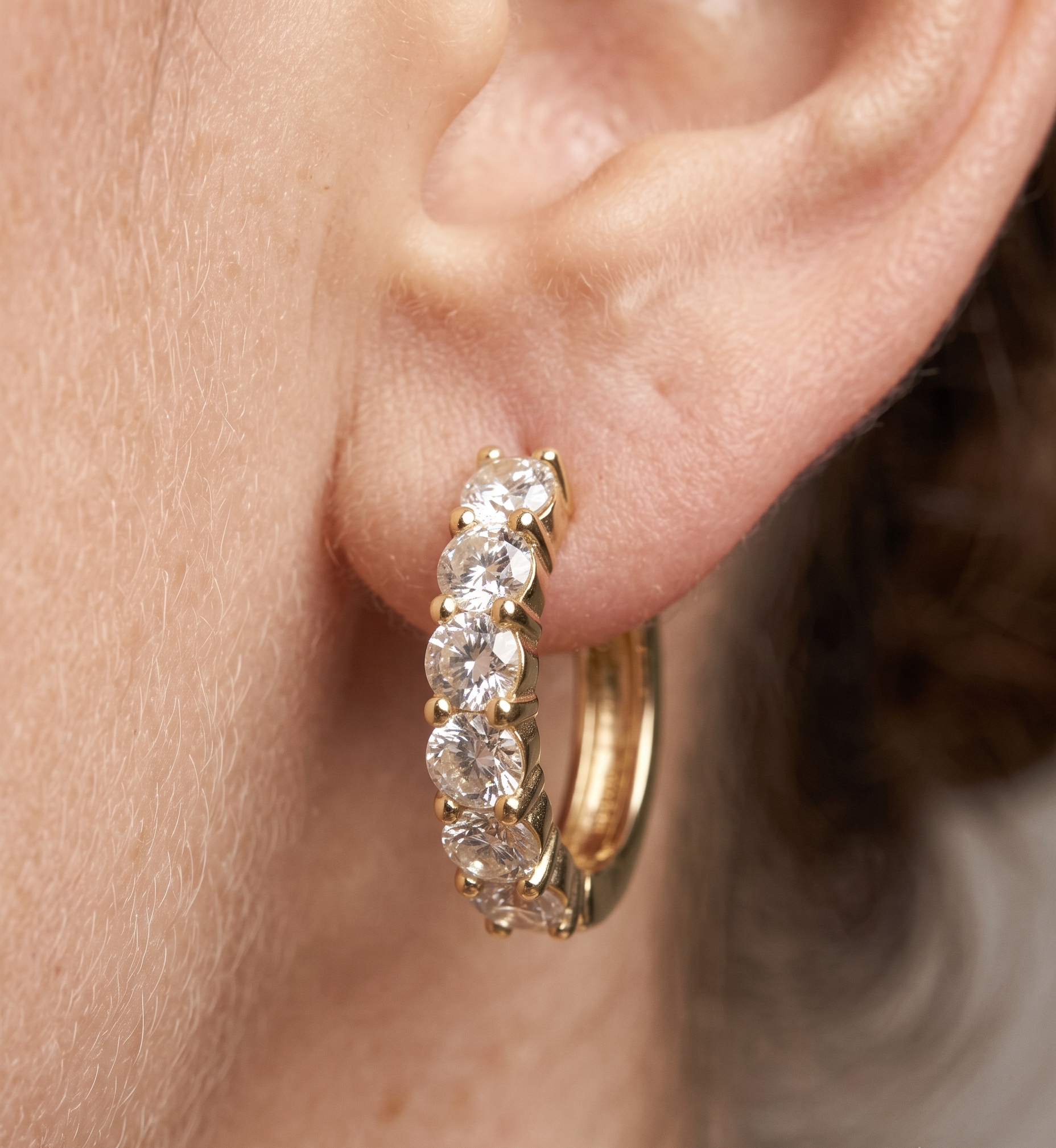 1.2 Carat D-E/VS Lab Grown Diamond Hoops Earring 9k Yellow Gold Ready To Ship