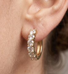 1.2 Carat D-E/VS Lab Grown Diamond Hoops Earring 9k Yellow Gold Ready To Ship