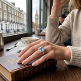 Aquamarine Cushion Cut Diamond Halo Engaemenet Ring | 0.5ct - 3.5ct