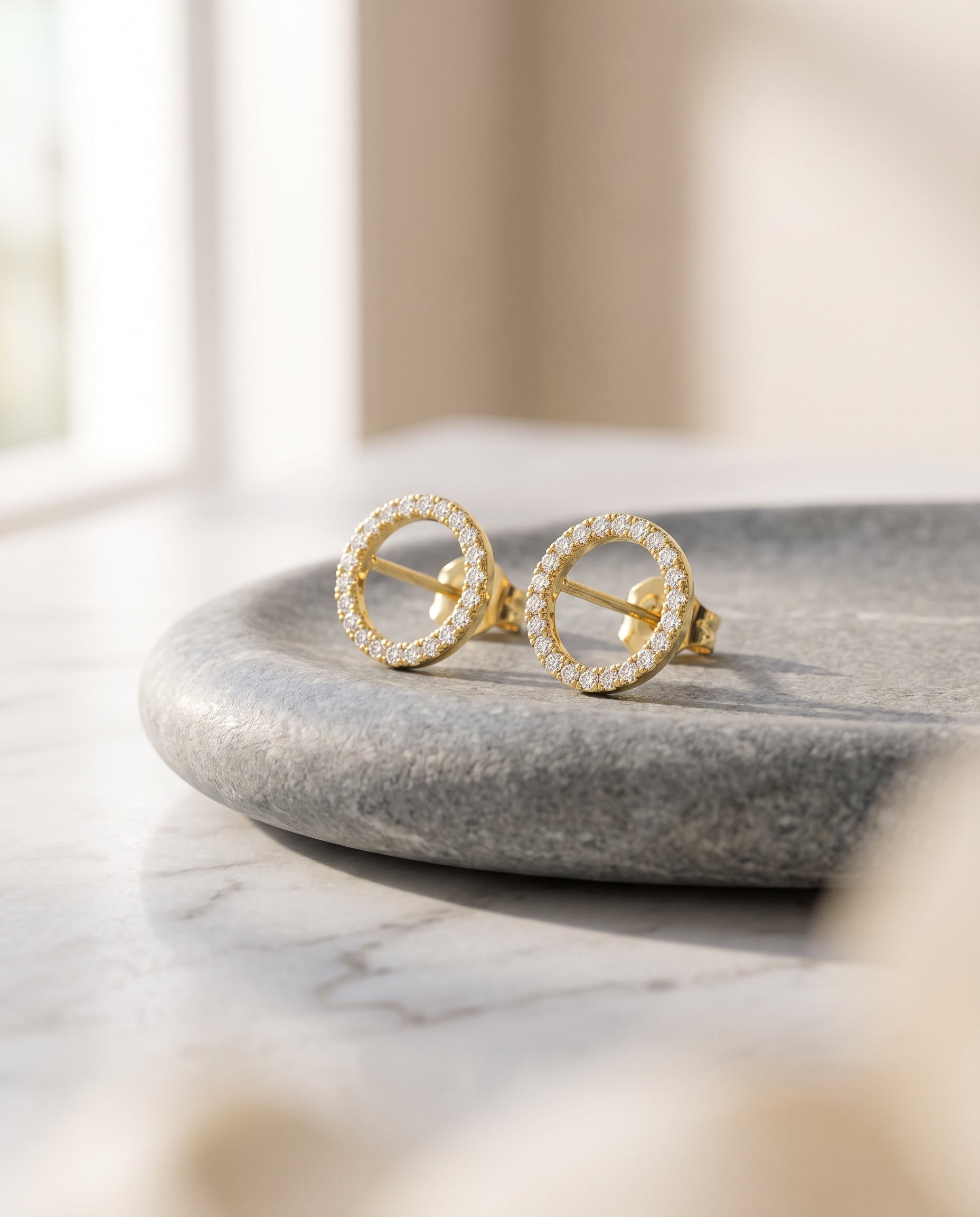 0.39ct Natural Diamond Round Cut Stud Earrings in 9K Yellow Gold or White Gold