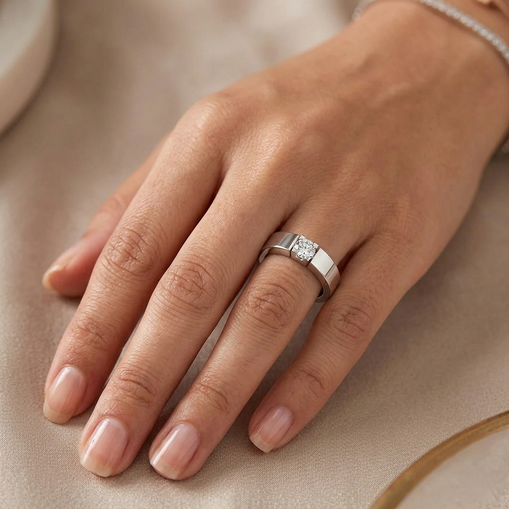Round Diamond Solitaire Band Ring 0.20ct | UK Hallmarked Gold & Platinum