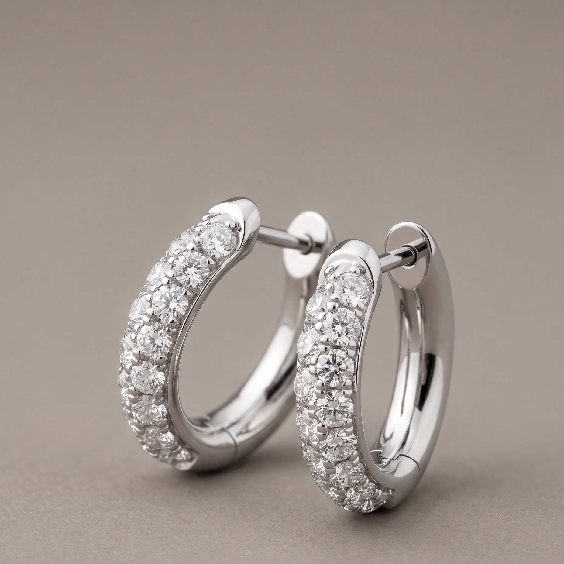 0.40 Carat D-E/VS Lab Grown Diamond Hoops Earring 9k White Gold Ready To Ship
