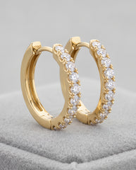 0.20 Carat D-E/VS Lab Grown Diamond Hoops Earring 9k Yellow Gold Ready To Ship