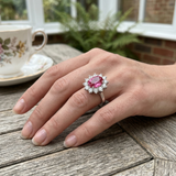 Pink Sapphire Diamond Halo Engagement Ring | Oval Cut | 0.75ct - 6ct