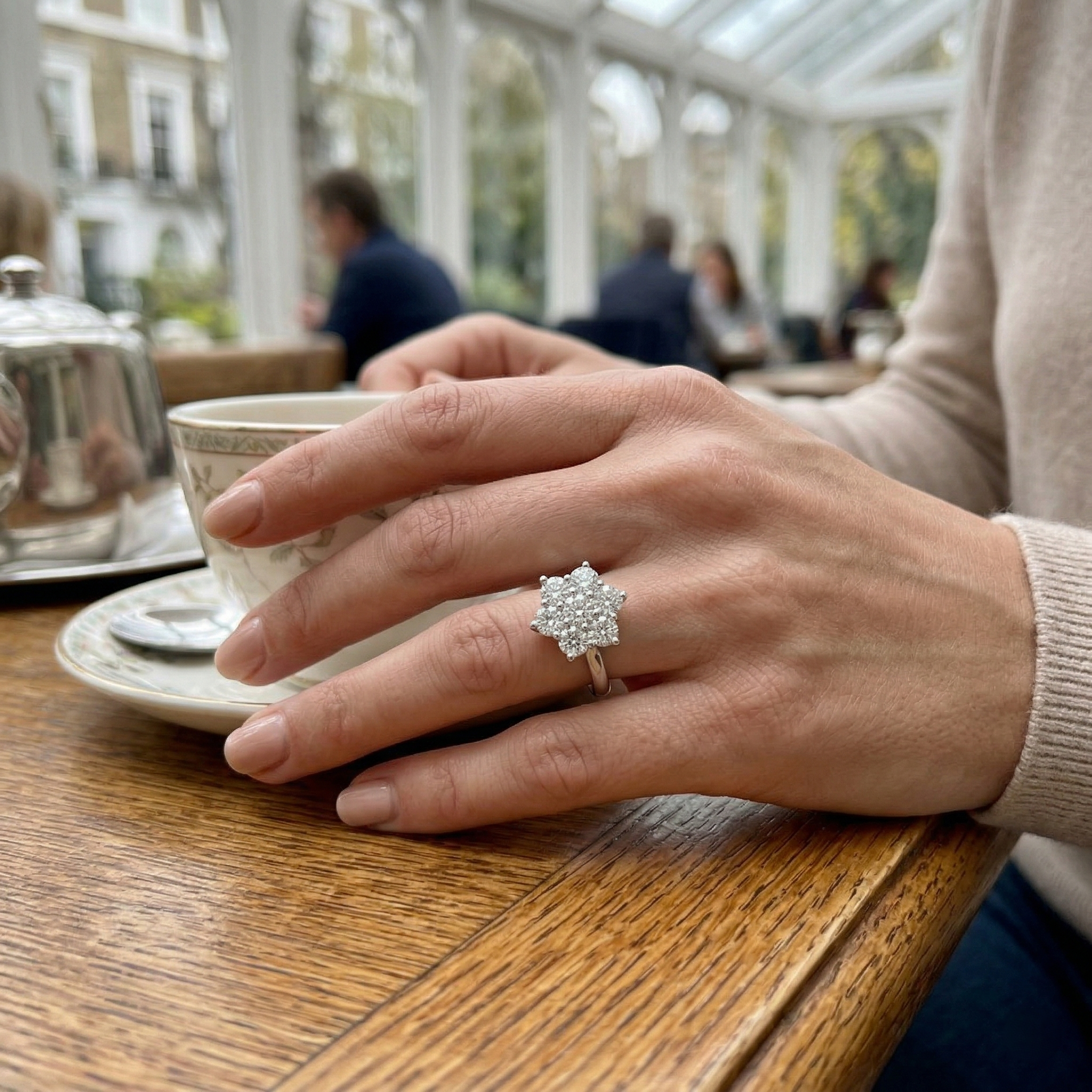 Lab-Grown Round Diamond Cluster Flower Ring | 0.2-3ct | Natural & Lab Diamond