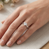 Heart Shape Diamond Solitaire Ring 0.15ct | UK Hallmarked Gold & Platinum
