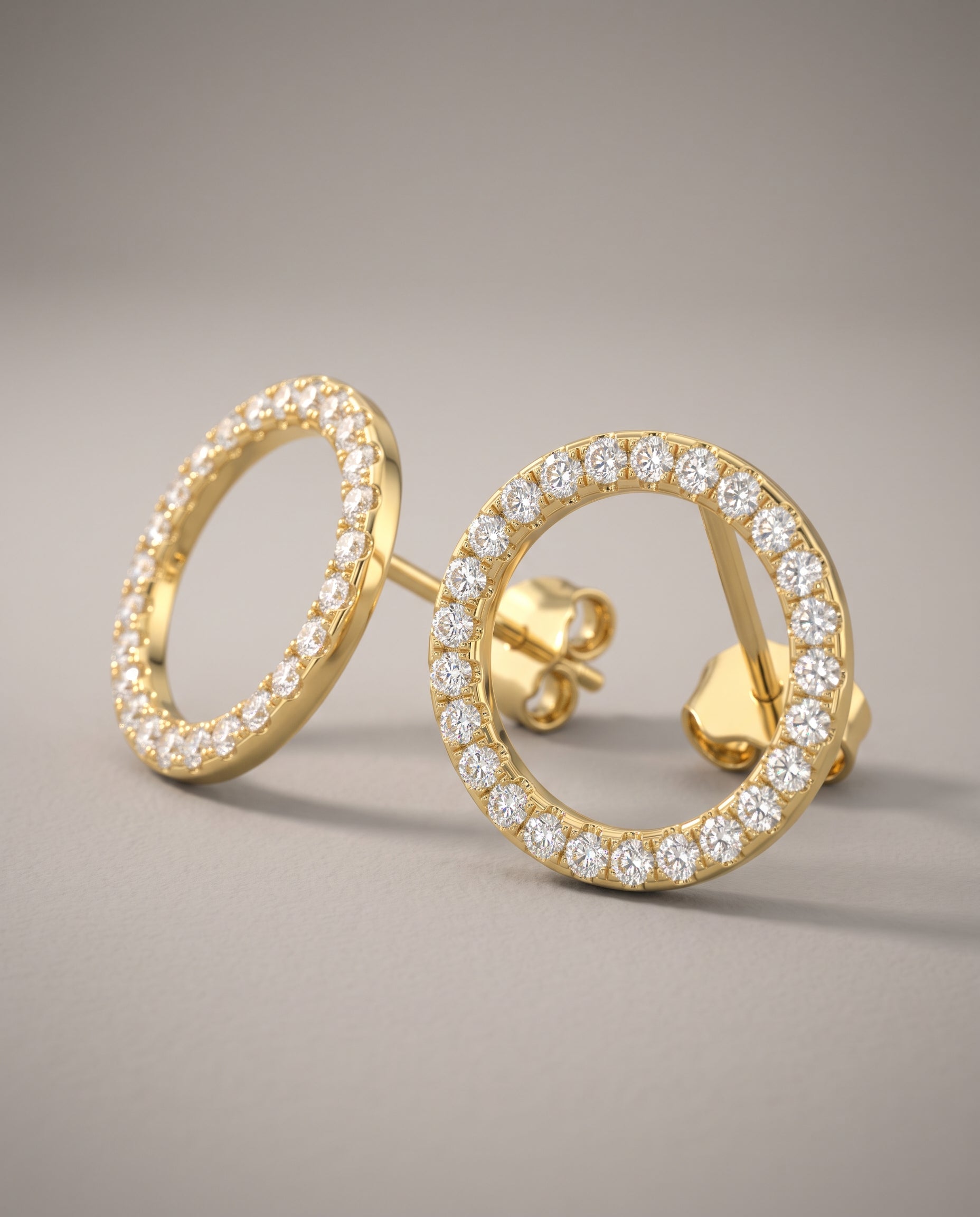 0.39ct Natural Diamond Round Cut Stud Earrings in 9K Yellow Gold or White Gold