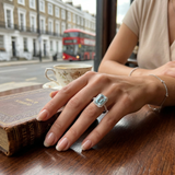 Blue Topaz Halo Diamond Engagement Ring | Split Shank | 1.25ct - 1.5ct