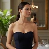 Bezel-Set Round Diamond Solitaire Pendant Necklace.