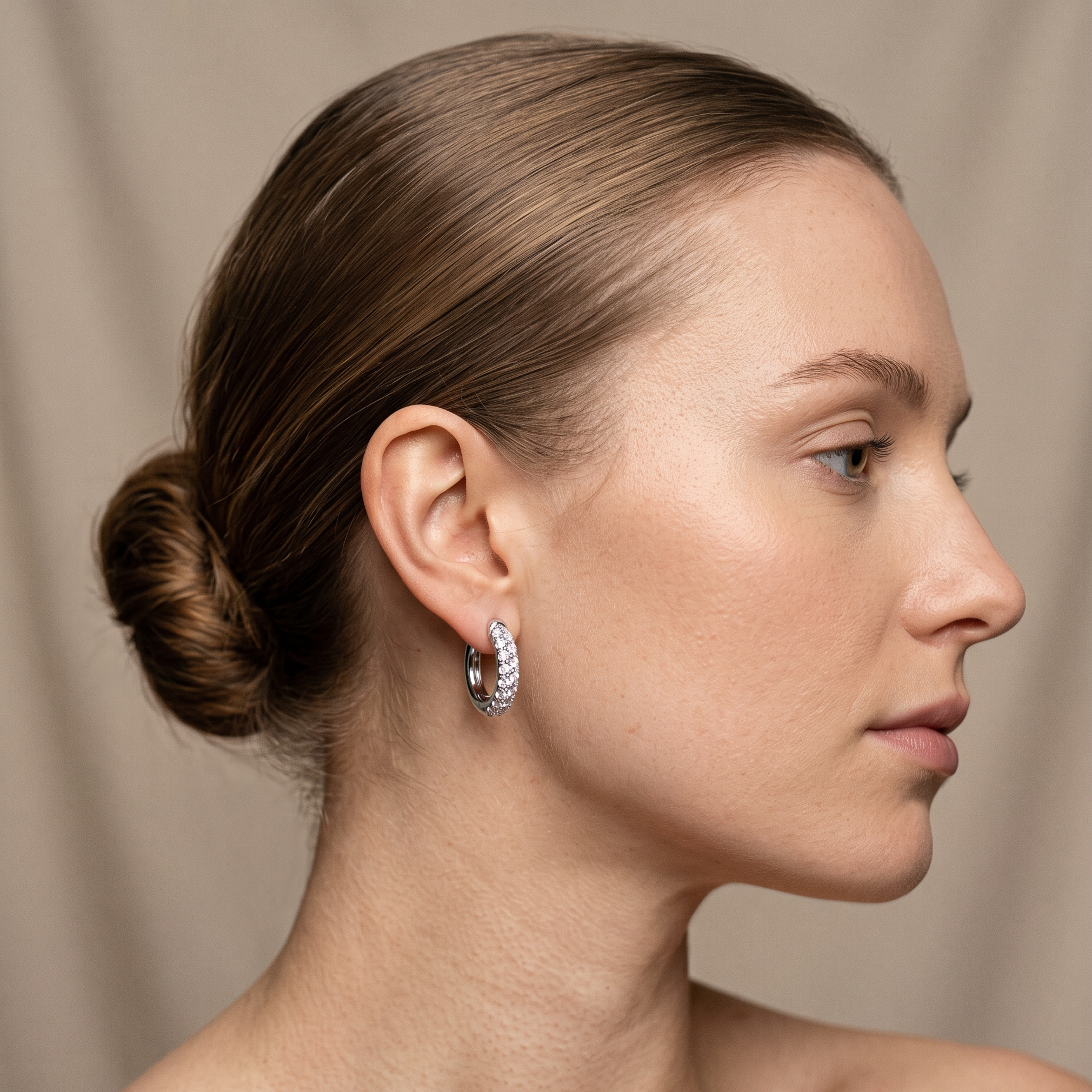 0.40 Carat D-E/VS Lab Grown Diamond Hoops Earring 9k White Gold Ready To Ship