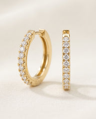 0.20 Carat D-E/VS Lab Grown Diamond Hoops Earring 9k Yellow Gold Ready To Ship