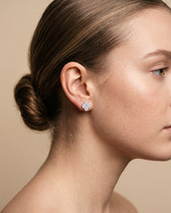 9K Yellow Gold or White Gold 0.18ct Natural Diamond Clover Earrings