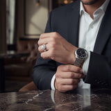 Geometric halo diamond ring for men UK