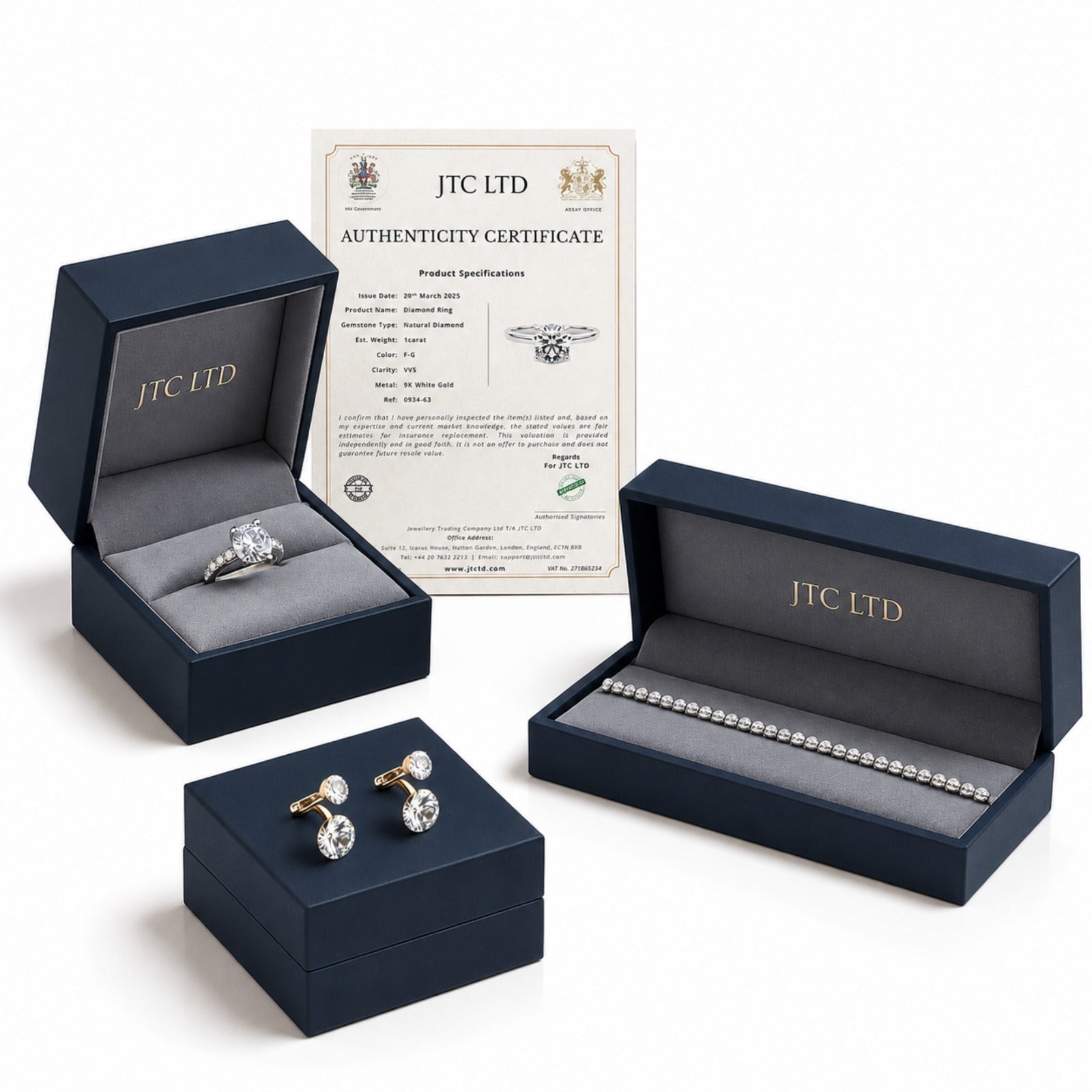 IGI Certified 2.04Ct Lab Grown Diamond Stud Earrings with Push Back in Platinum