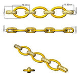 Luxury 9K Gold Lab Diamond Chain Bracelet