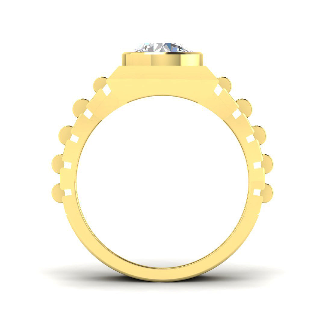 Gold Men’s Lab Grown Diamond Signet Ring UK