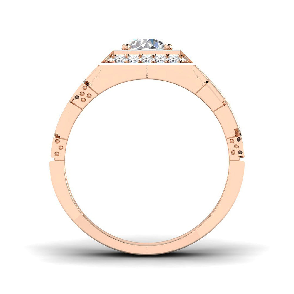 Gold Men’s Lab Grown Diamond Signet Ring UK