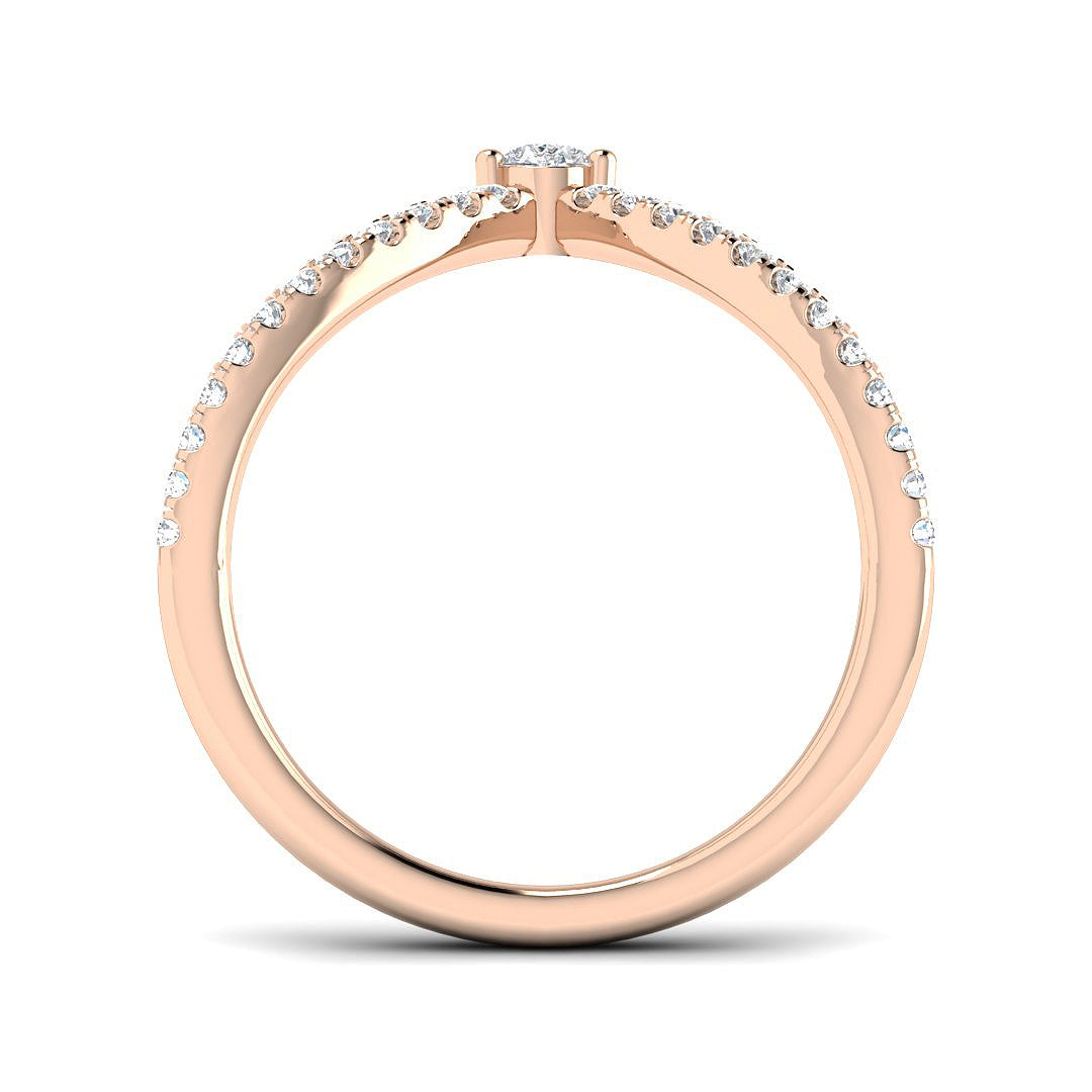 Graduated Chevron Bridal Band