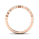 Wishbone Diamond Engagement Ring V shaped band side view