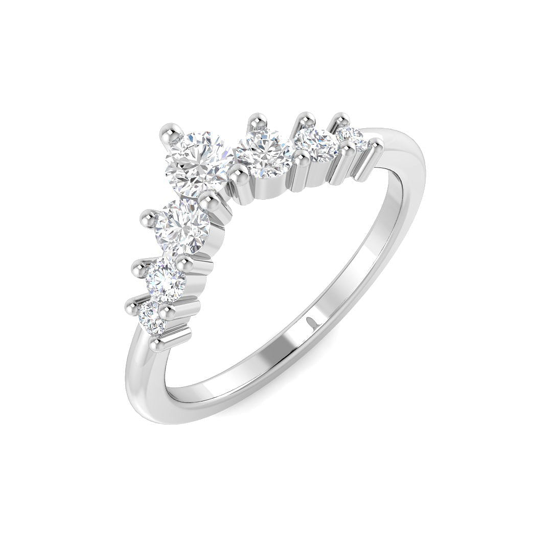 Graduated centre diamond wishbone ring