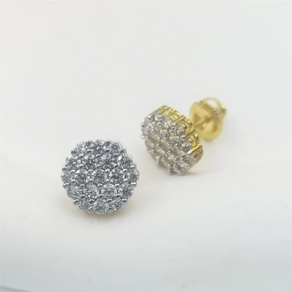 0.25ct Natural Diamond Cluster Earrings Yellow Gold