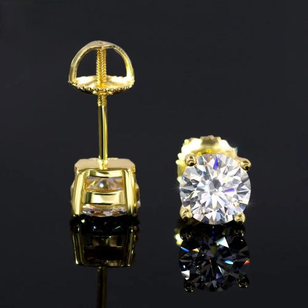 0.40CT Diamond Studs Earring In 18K  Yellow Gold