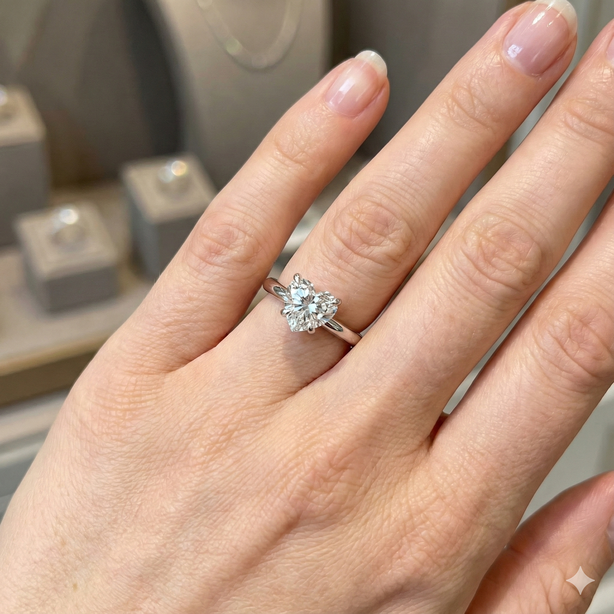 Heart Shape Diamond Solitaire Engagement Ring in Gold | Natural & Lab Grown