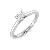 Heart shape diamond solitaire engagement ring in white gold with natural diamond F–G colour VS–SI clarity or IGI certified lab grown diamond D colour VVS clarity