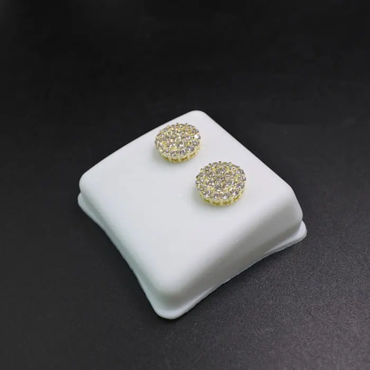 0.25ct Natural Diamond Cluster Earrings Yellow Gold