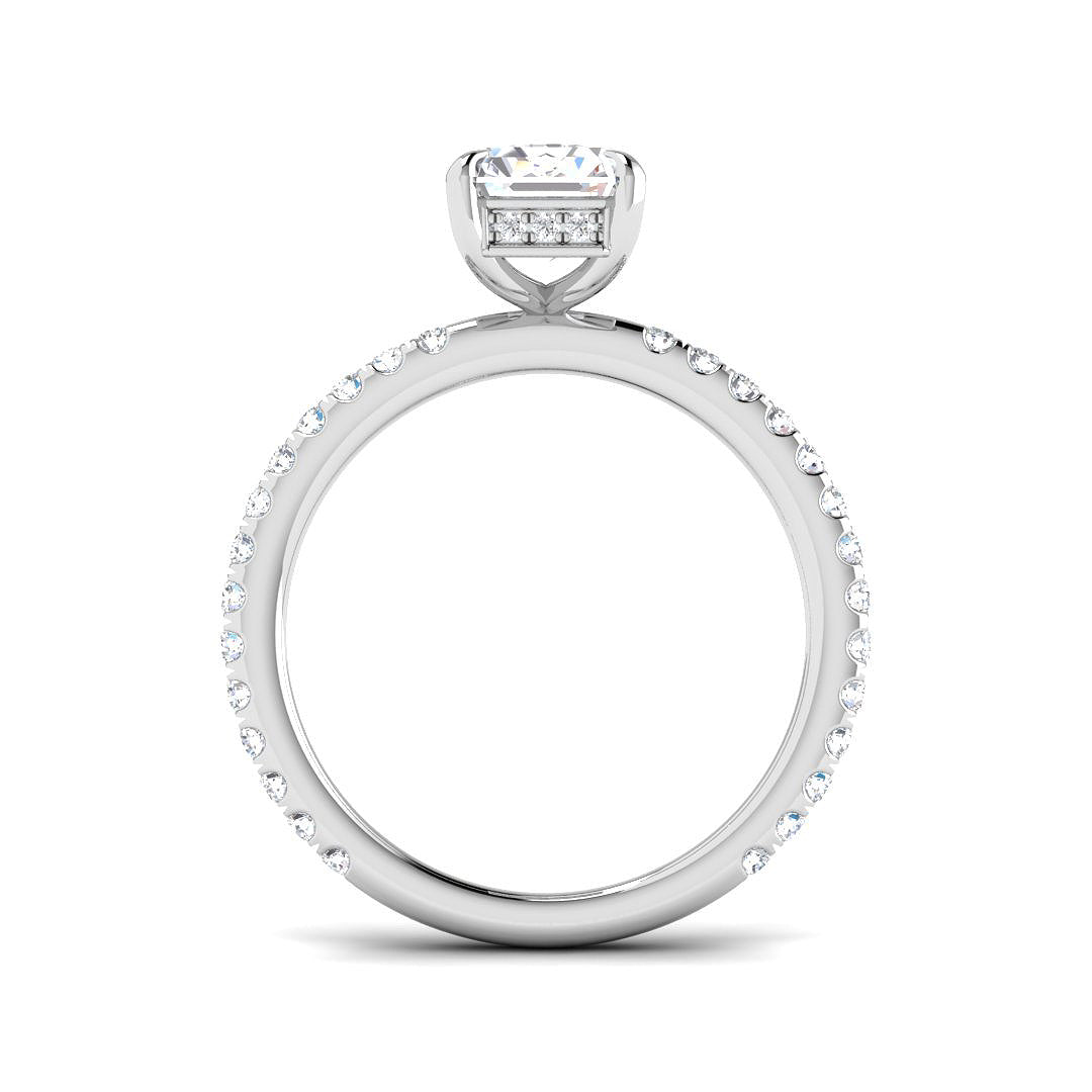 Diamond ring with a white background