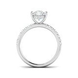 IGI Certified Lab Grown Cushion & Round Diamond Prong Set Engagement Ring