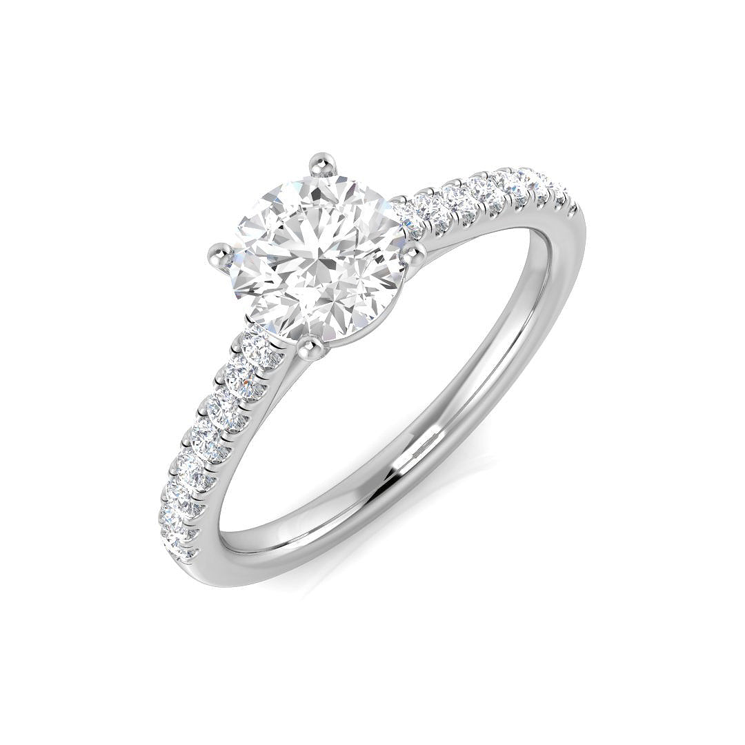 IGI Certified Lab Grown Round Diamond Prong Set Solitaire Engagement Ring