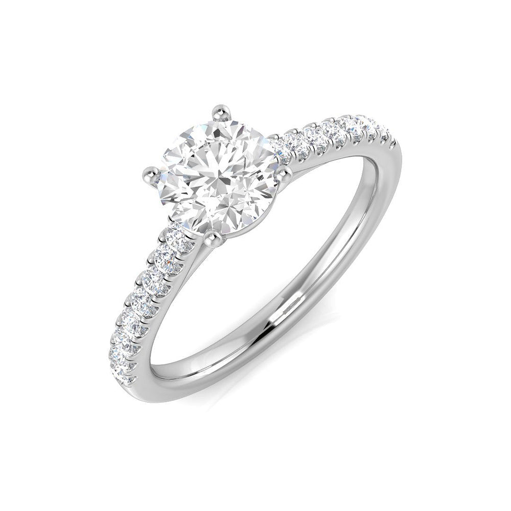 IGI Certified Lab Grown Round Diamond Prong Set Solitaire Engagement Ring