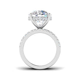 Diamond ring with a clear gemstone on a white background