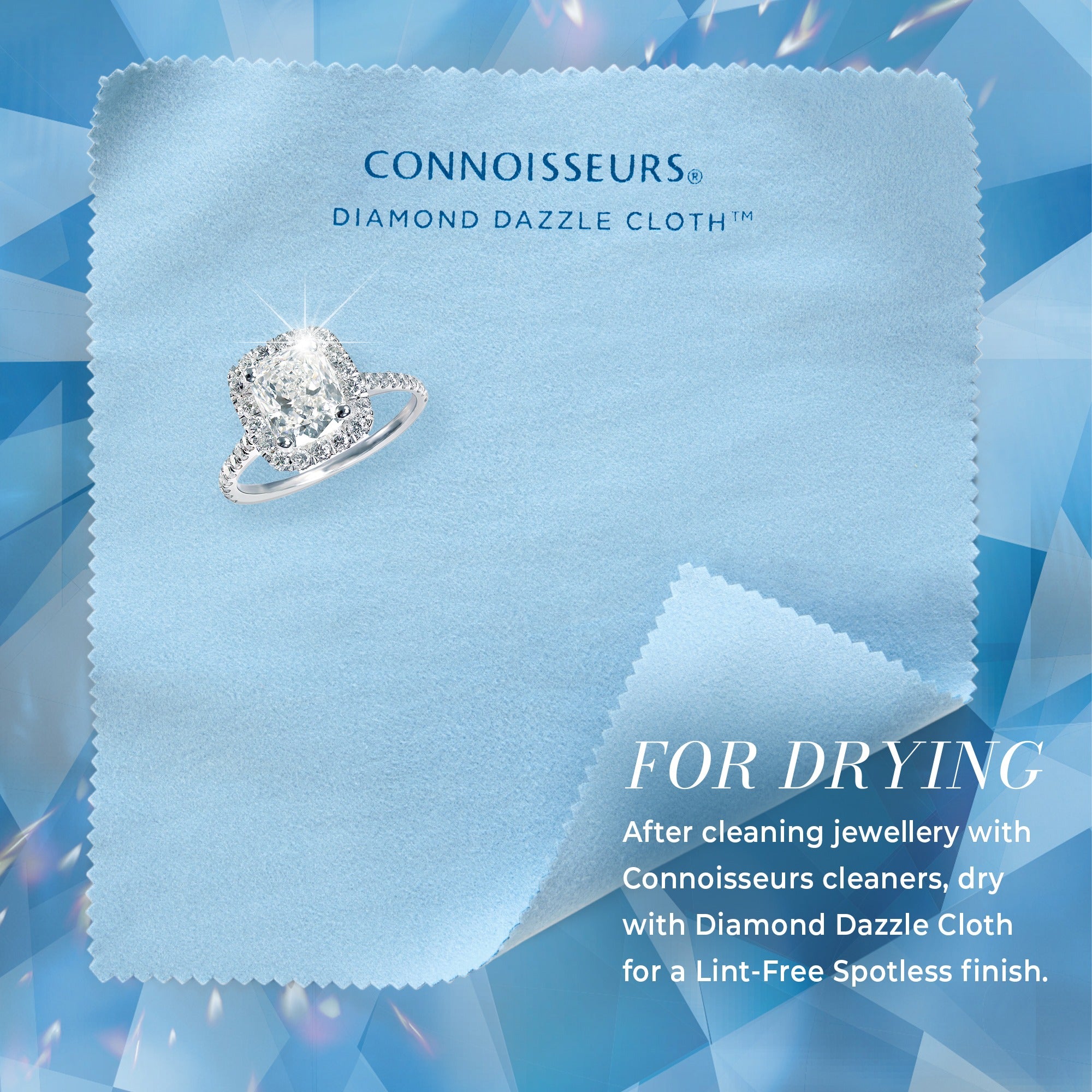 Jewellery cleaning cloth removing fingerprints and smudges