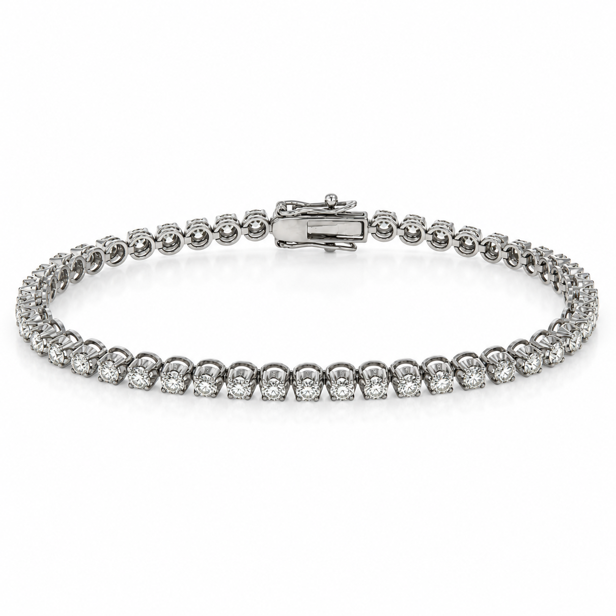 WGI 3.25Ct Natural Round Diamond Tennis Bracelet 9k White Gold Ready To Ship