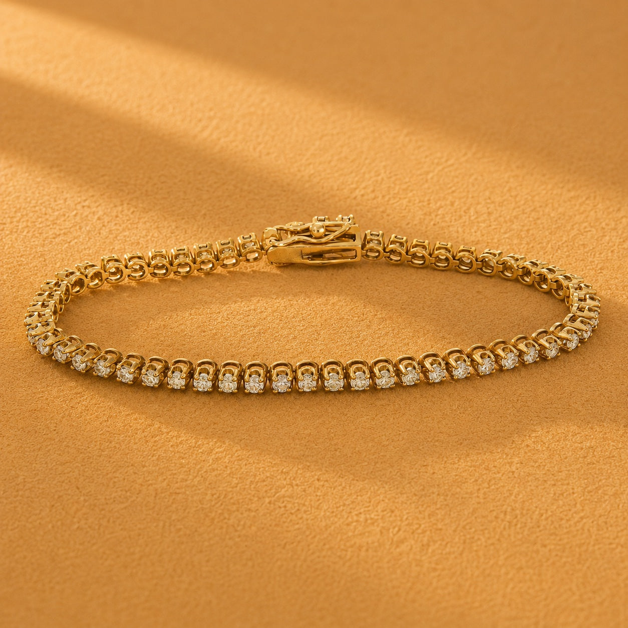 WGI 2.00Ct Natural Round Diamond Tennis Bracelet 9k Yellow Gold Ready To Ship
