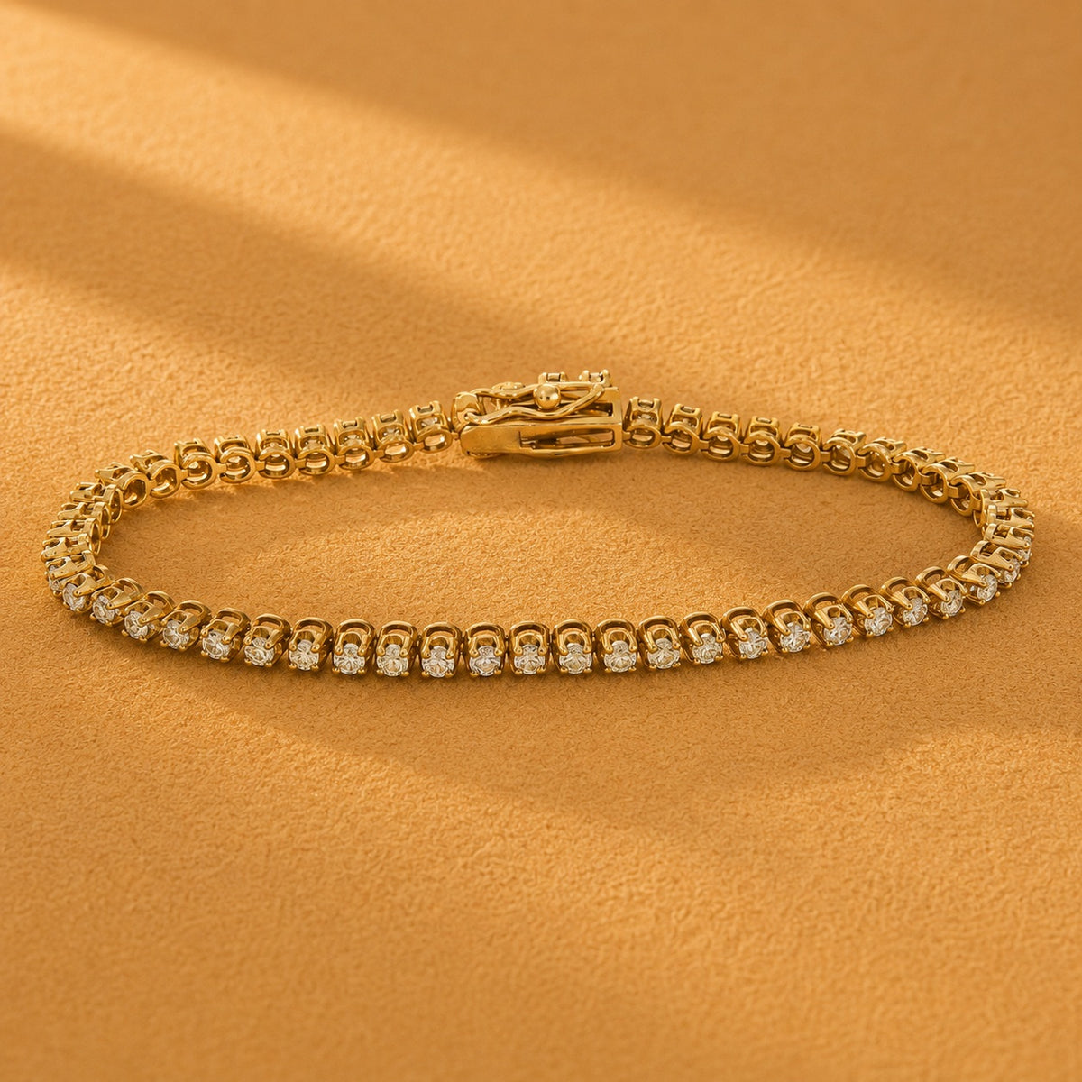 WGI 2.00Ct Natural Round Diamond Tennis Bracelet 9k Yellow Gold Ready To Ship
