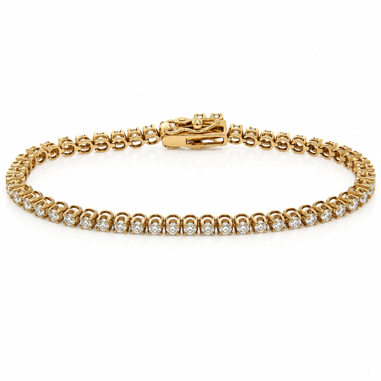 WGI 2.00Ct Natural Round Diamond Tennis Bracelet 9k Yellow Gold Ready To Ship