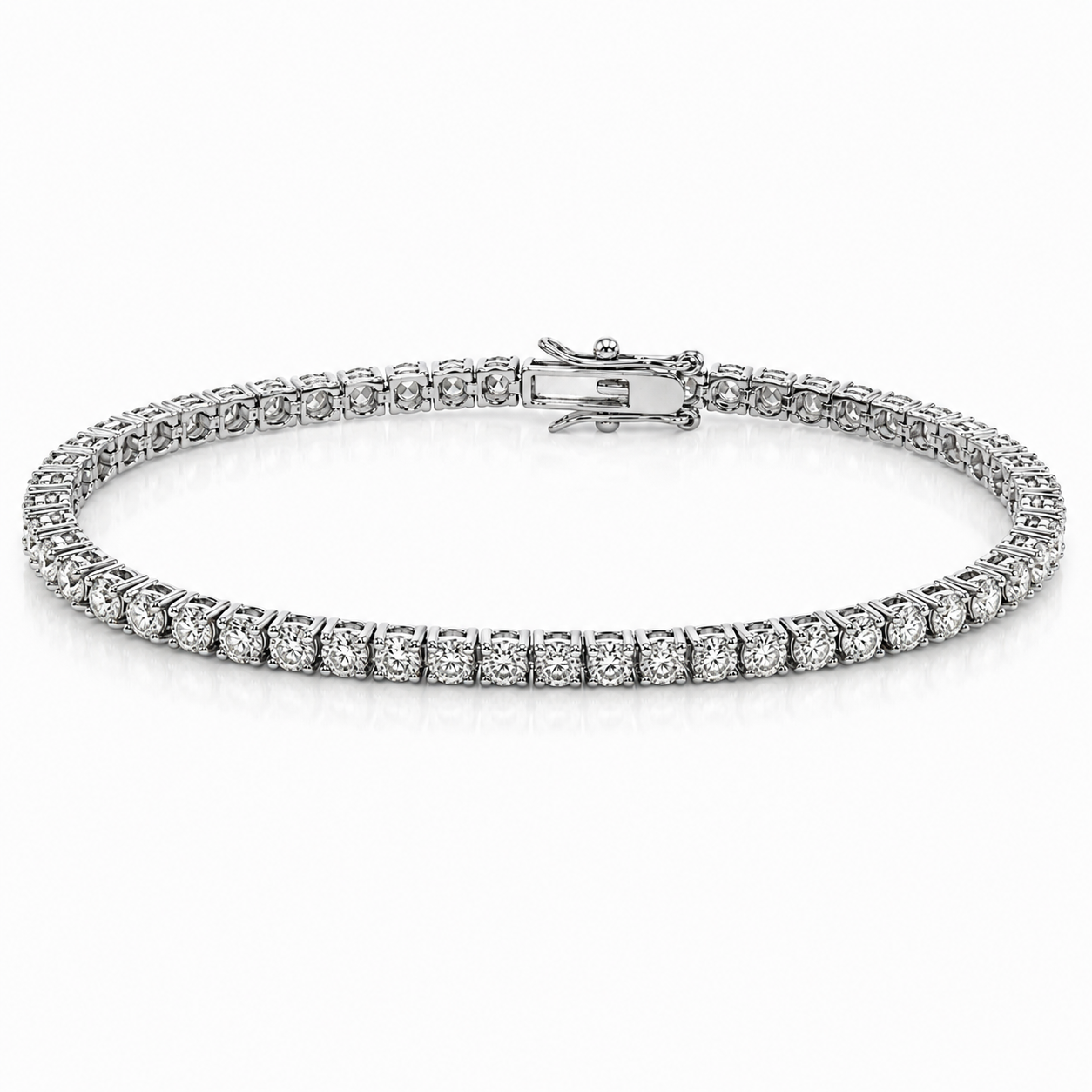 WGI 6.05Ct Natural Round Diamond Tennis Bracelet 9k White Gold Ready To Ship