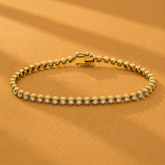 WGI 1.50Ct Natural Round Diamond Tennis Bracelet 9k Yellow Gold Ready To Ship
