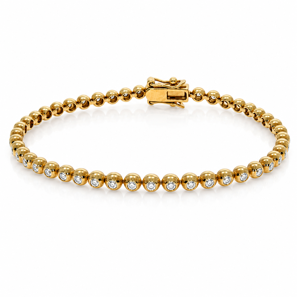 WGI 1.50Ct Natural Round Diamond Tennis Bracelet 9k Yellow Gold Ready To Ship
