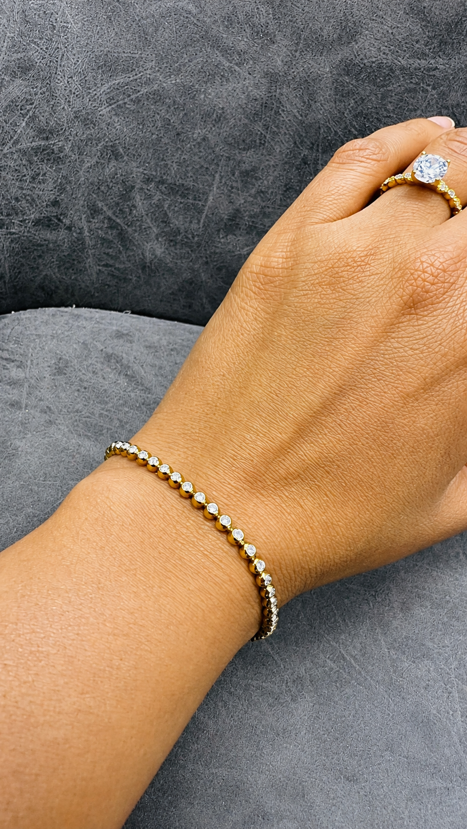 WGI 1.50Ct Natural Round Diamond Tennis Bracelet 9k Yellow Gold Ready To Ship