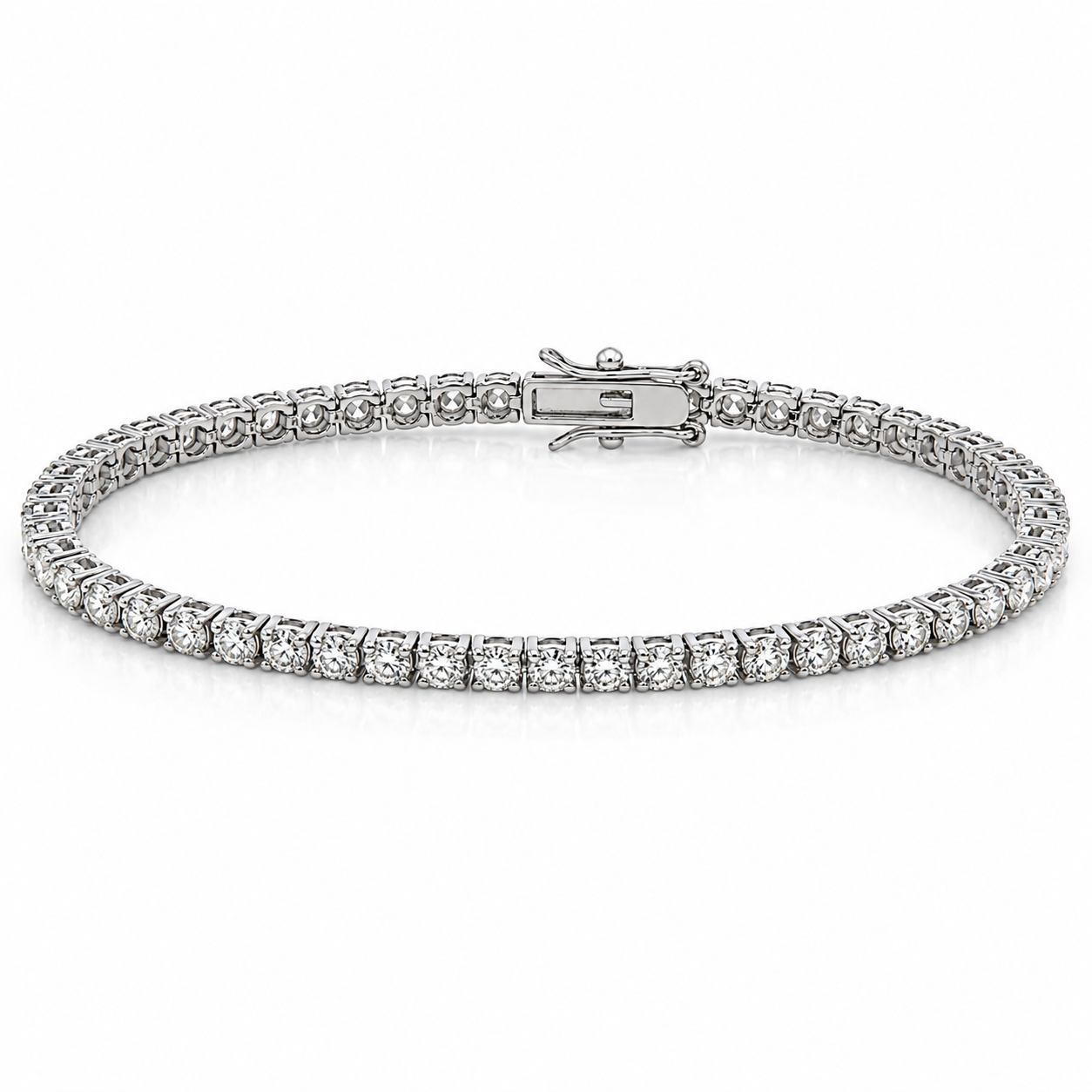WGI 5.03Ct Natural Round Diamond Tennis Bracelet 9k White Gold Ready To Ship