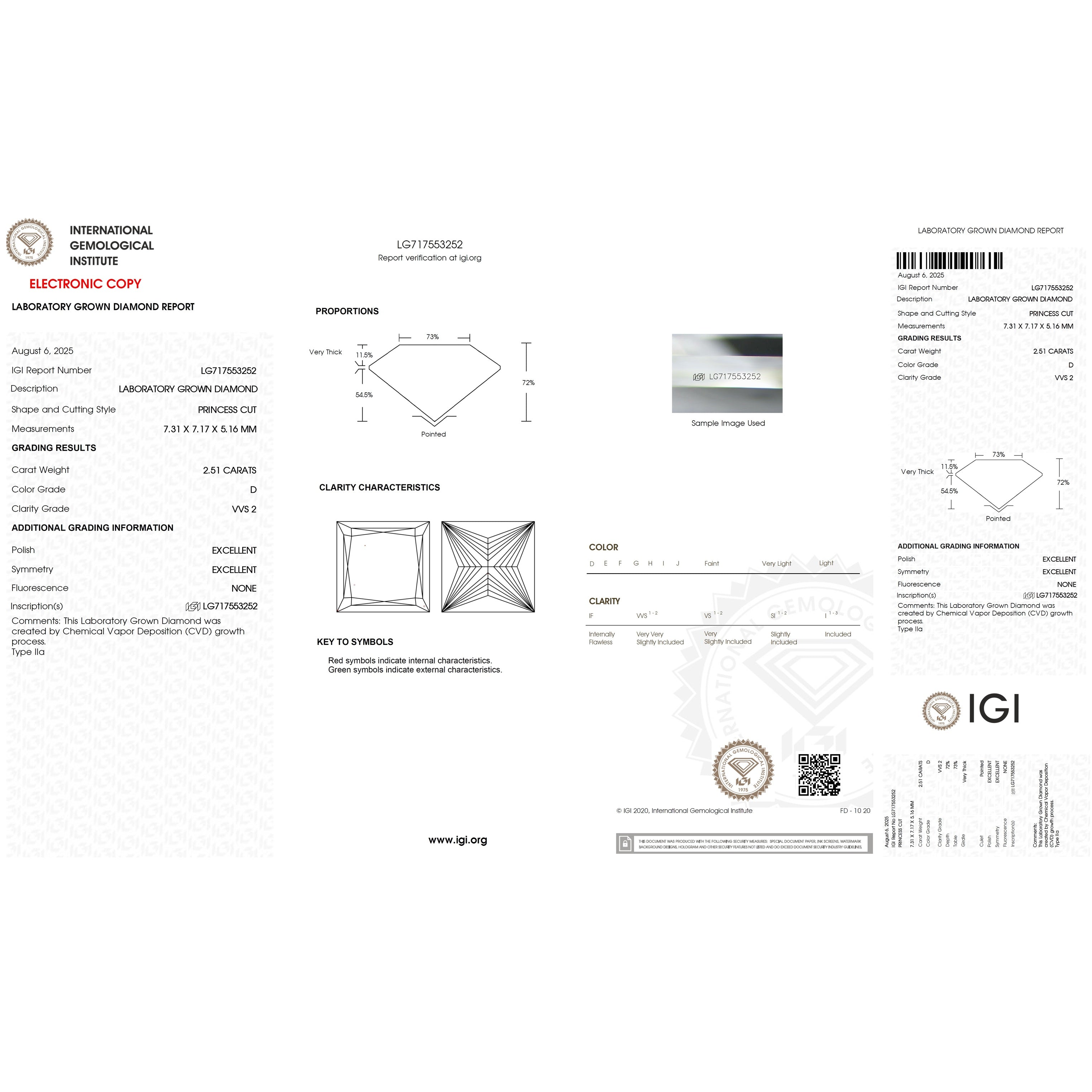 Ready To Ship IGI 5.07Ct D/VVS Lab Grown Princess Diamond Stud Earring 9k Rose Gold
