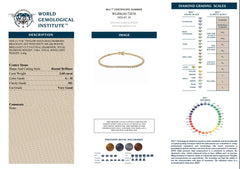 WGI 3.60Carat Natural Round Diamond Tennis Bracelets 9k Yellow Gold Ready To Ship