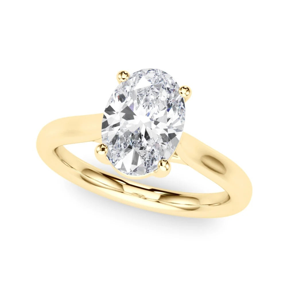 IGI 0.53Ct D/VVS Lab Grown Oval Diamond Solitaire Ring 9k Gold Ready To Ship
