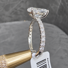 IGI 3.80 Ct E/VVS Lab Grown Oval & Side Diamond Engagement Ring Platinum Ready To Ship